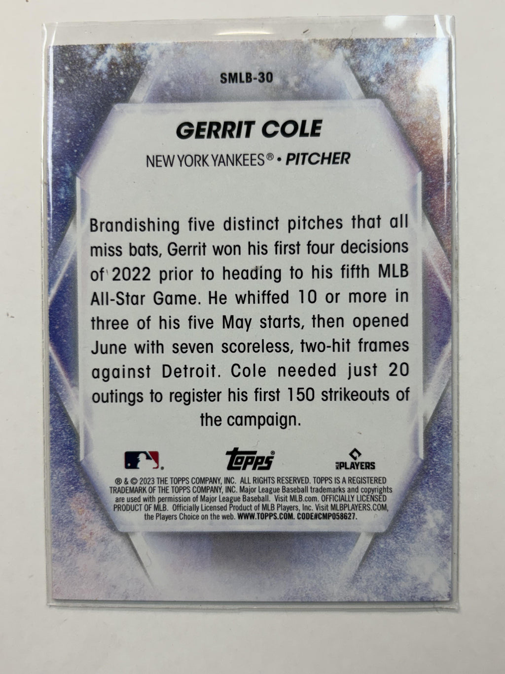 2023 Topps SMLBC-30 Gerrit Cole Stars of MLB Chrome New York Yankees - Polish Kings Auto Detail & Customs
