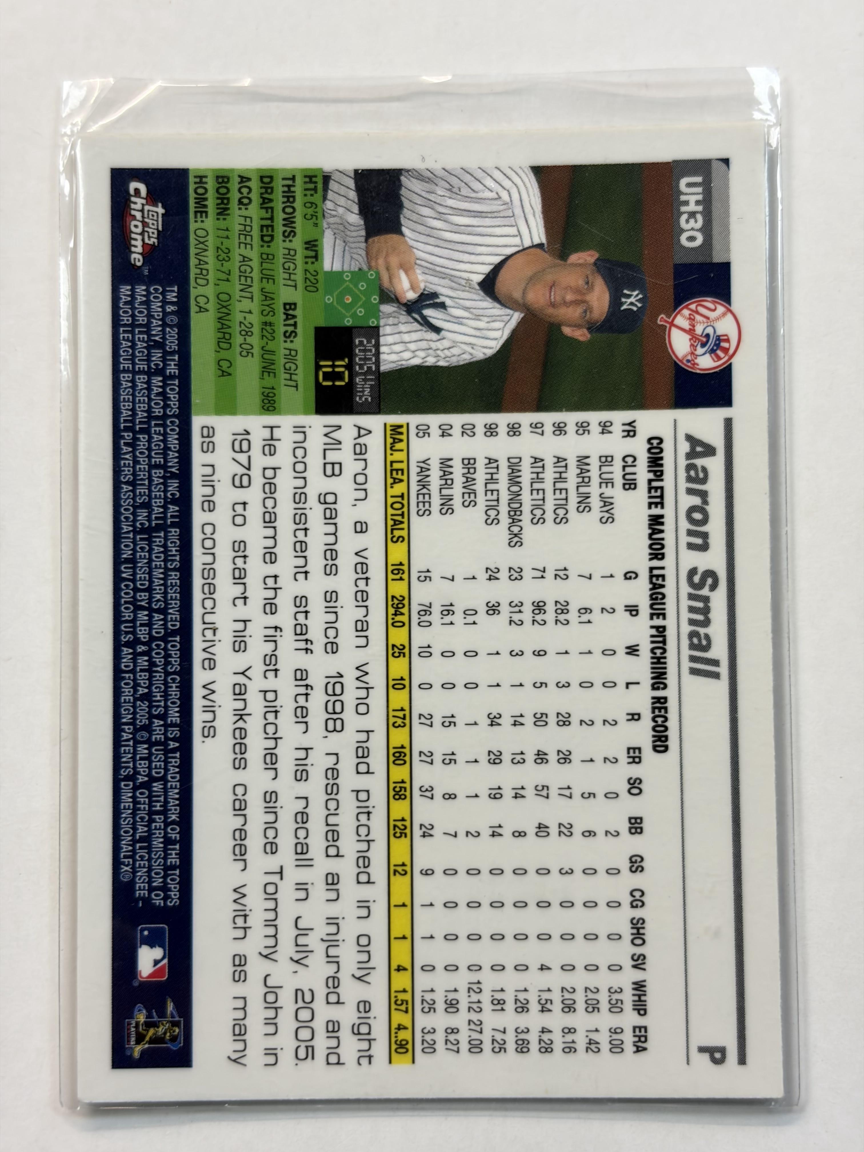 2005 Topps Chrome Updates & Highlights #UH30 Aaron Small New York Yankees