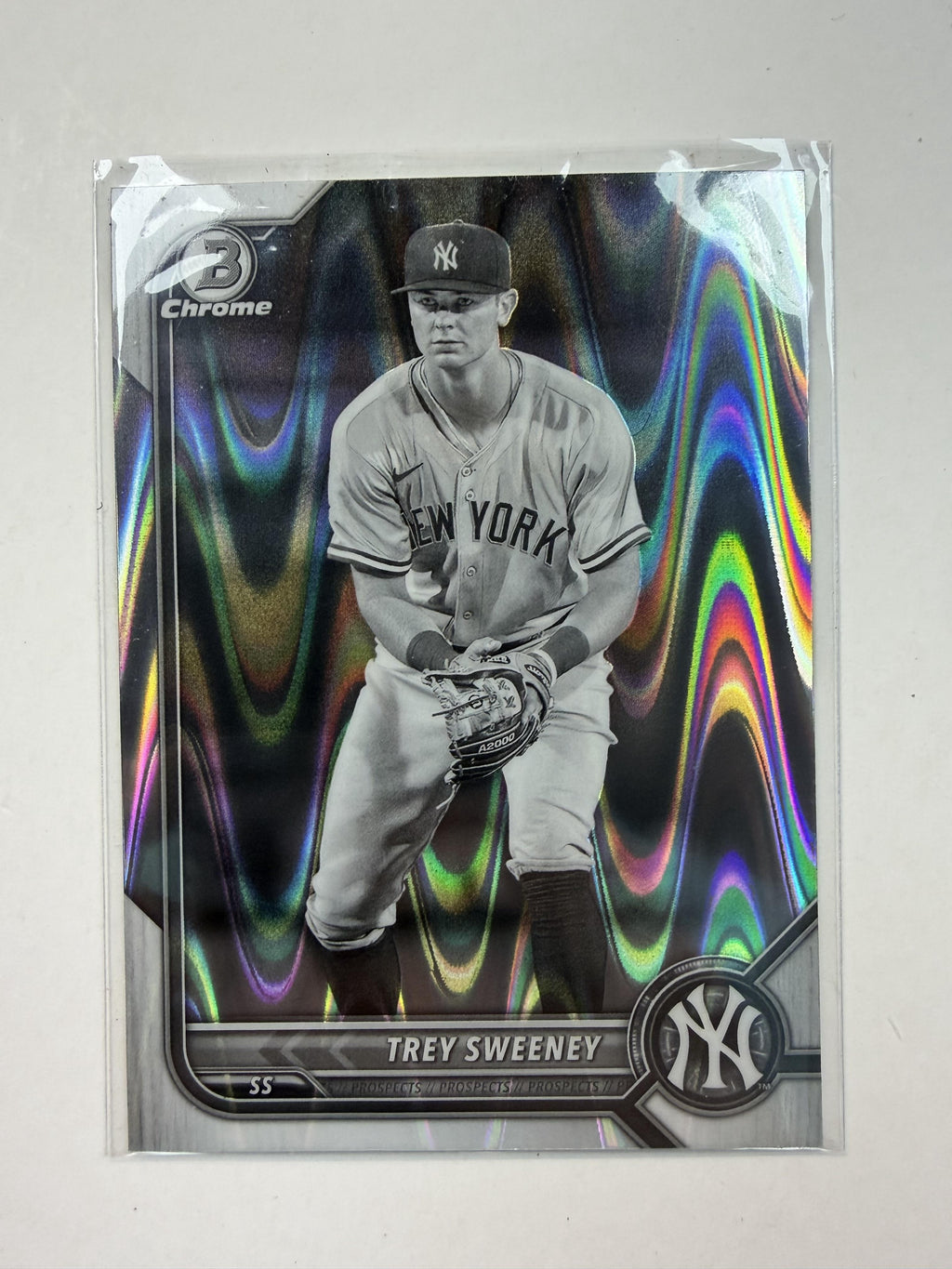 2022 Bowman Draft #BDC-156 Trey Sweeney Chrome Black & White RayWave Refractor