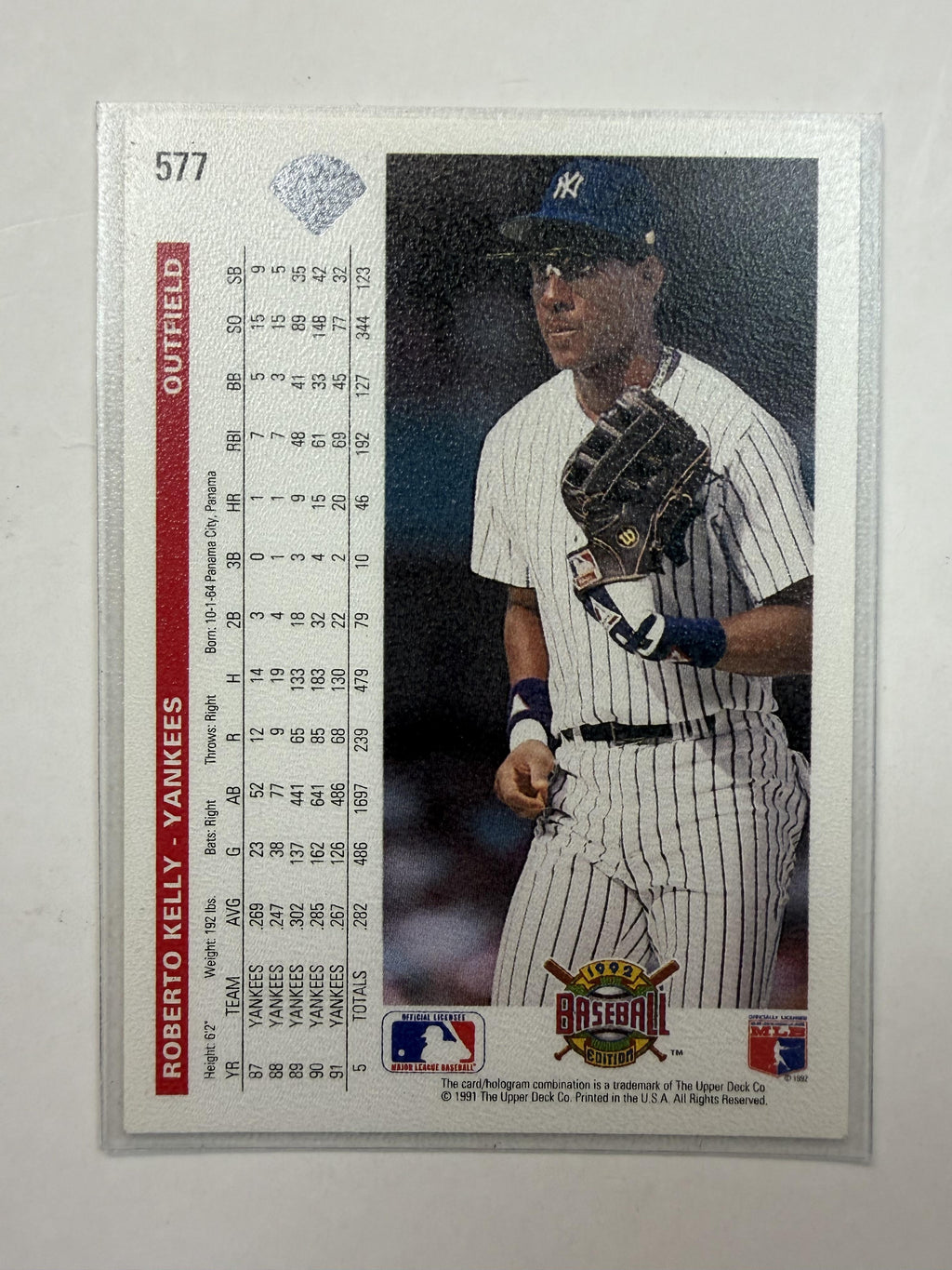 1992 Upper Deck #577 Roberto Kelly New York Yankees
