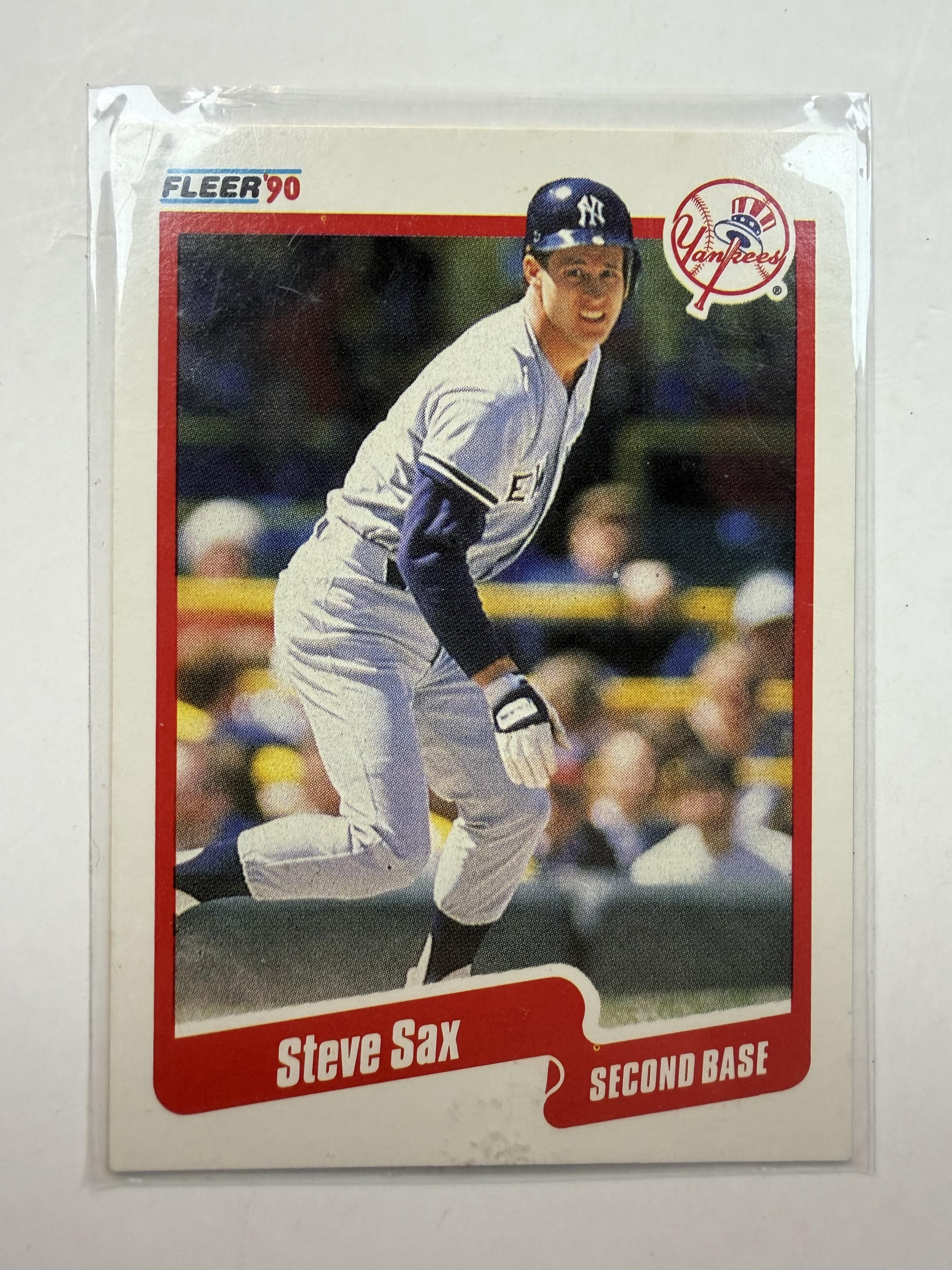 1990 Fleer #455 Steve Sax New York Yankees