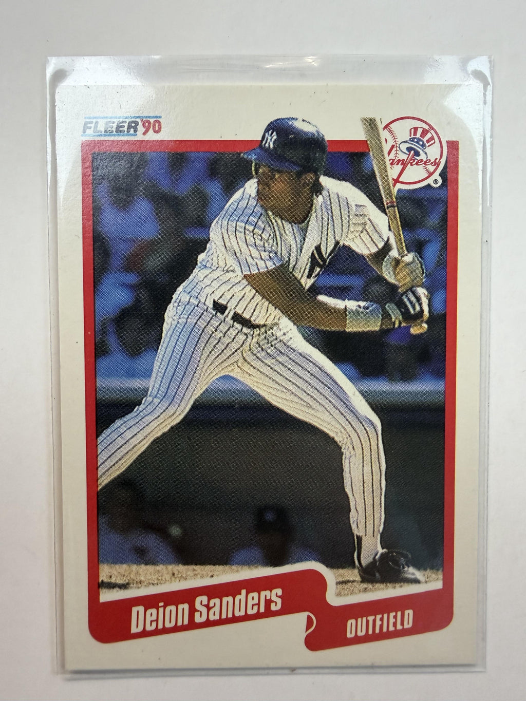 1990 Fleer #454 Deion Sanders Rookie Card New York Yankees