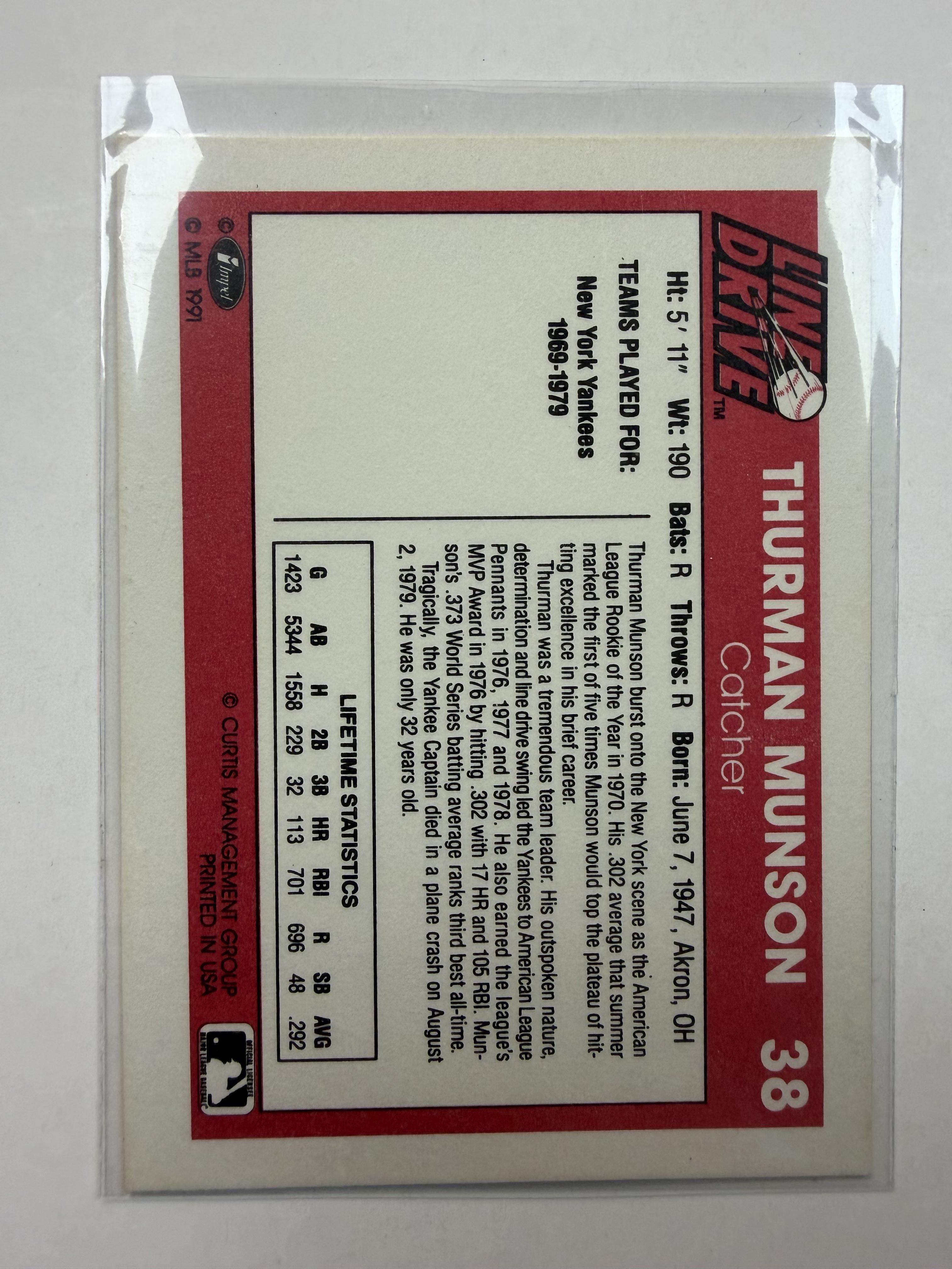 1991 Line Drive 38 Thurman Munson New York Yankees - Polish Kings Auto Detail & Customs