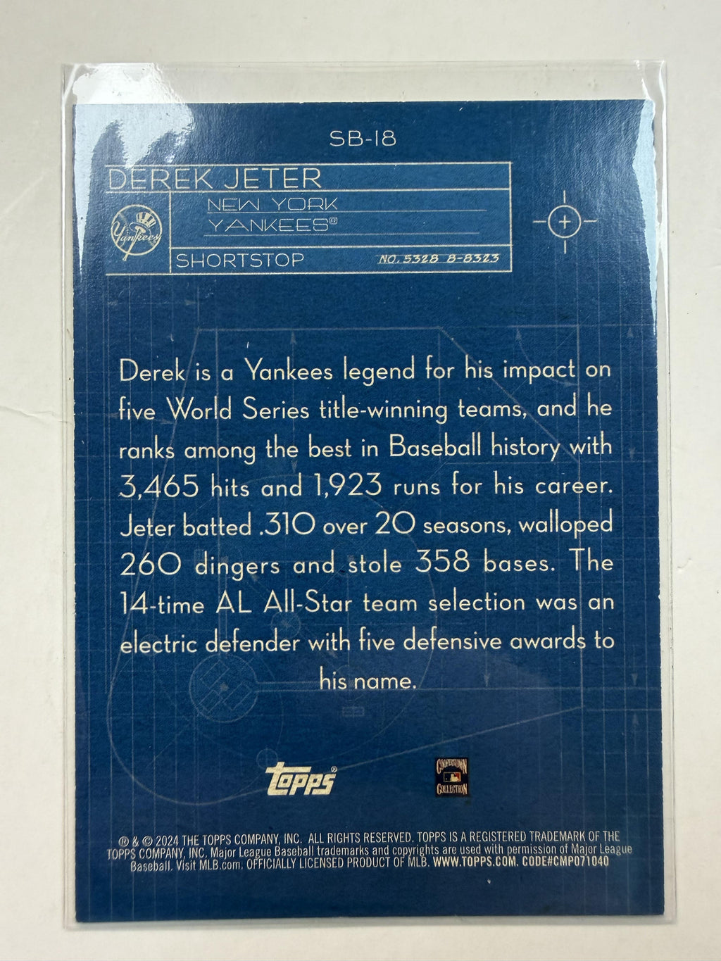 2024 Topps #SB-18 Derek Jeter Superstar Blueprint Blue New York Yankees