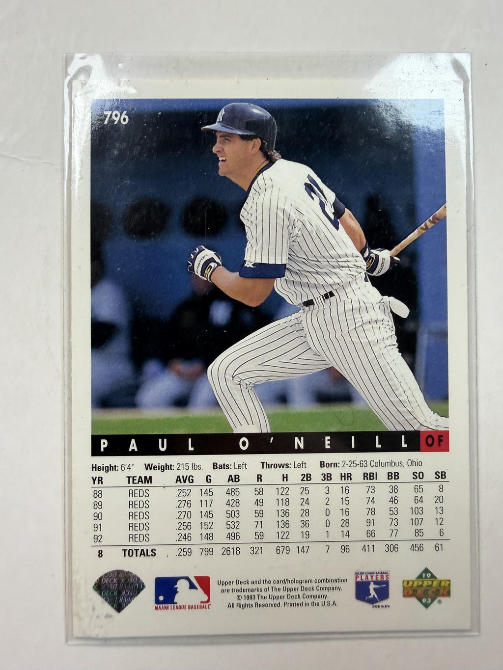 1993 Upper Deck #796 Paul O'Neill