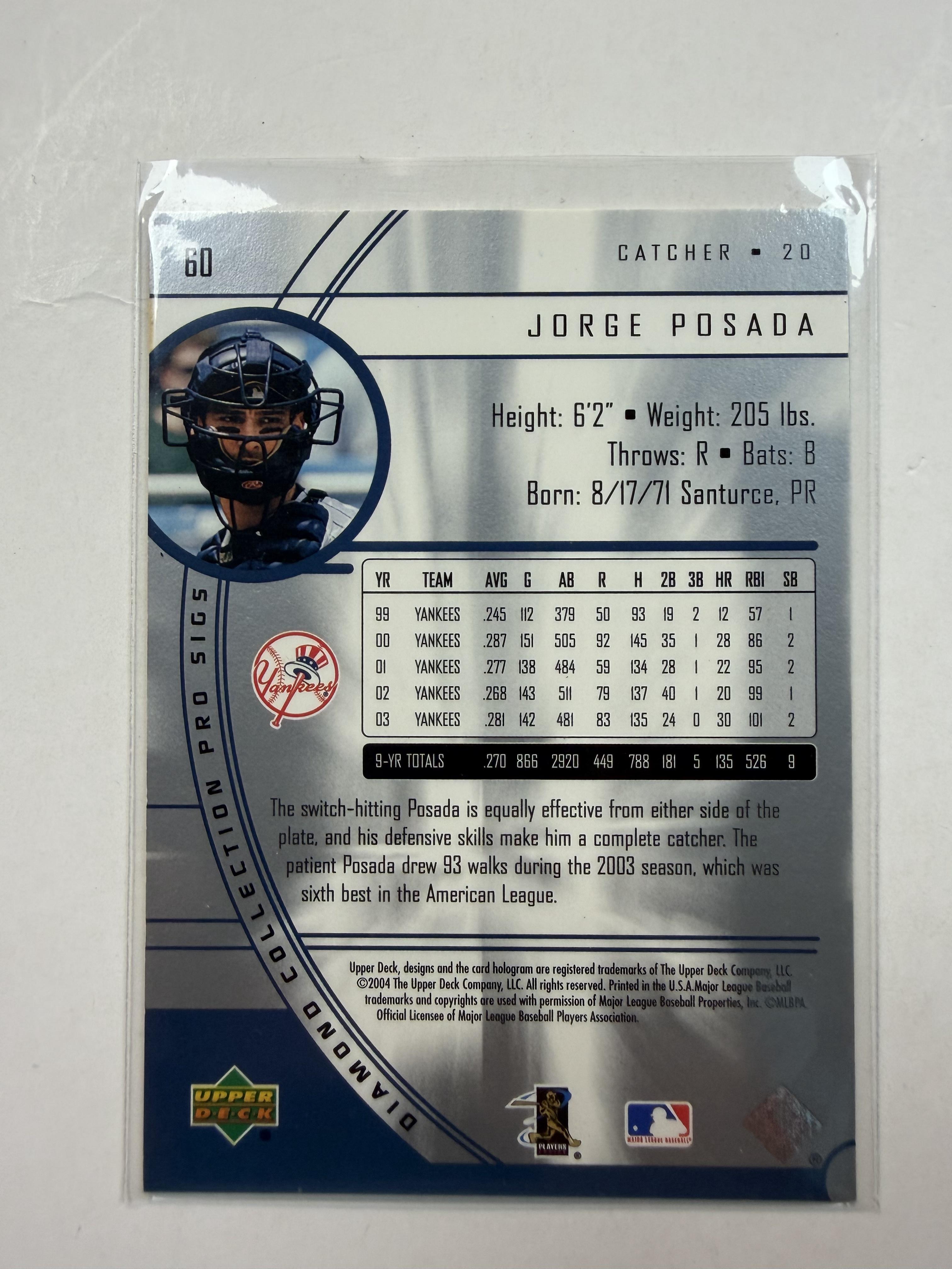 2004 Upper Deck Diamond Collection Pro Sigs #60 Jorge Posada