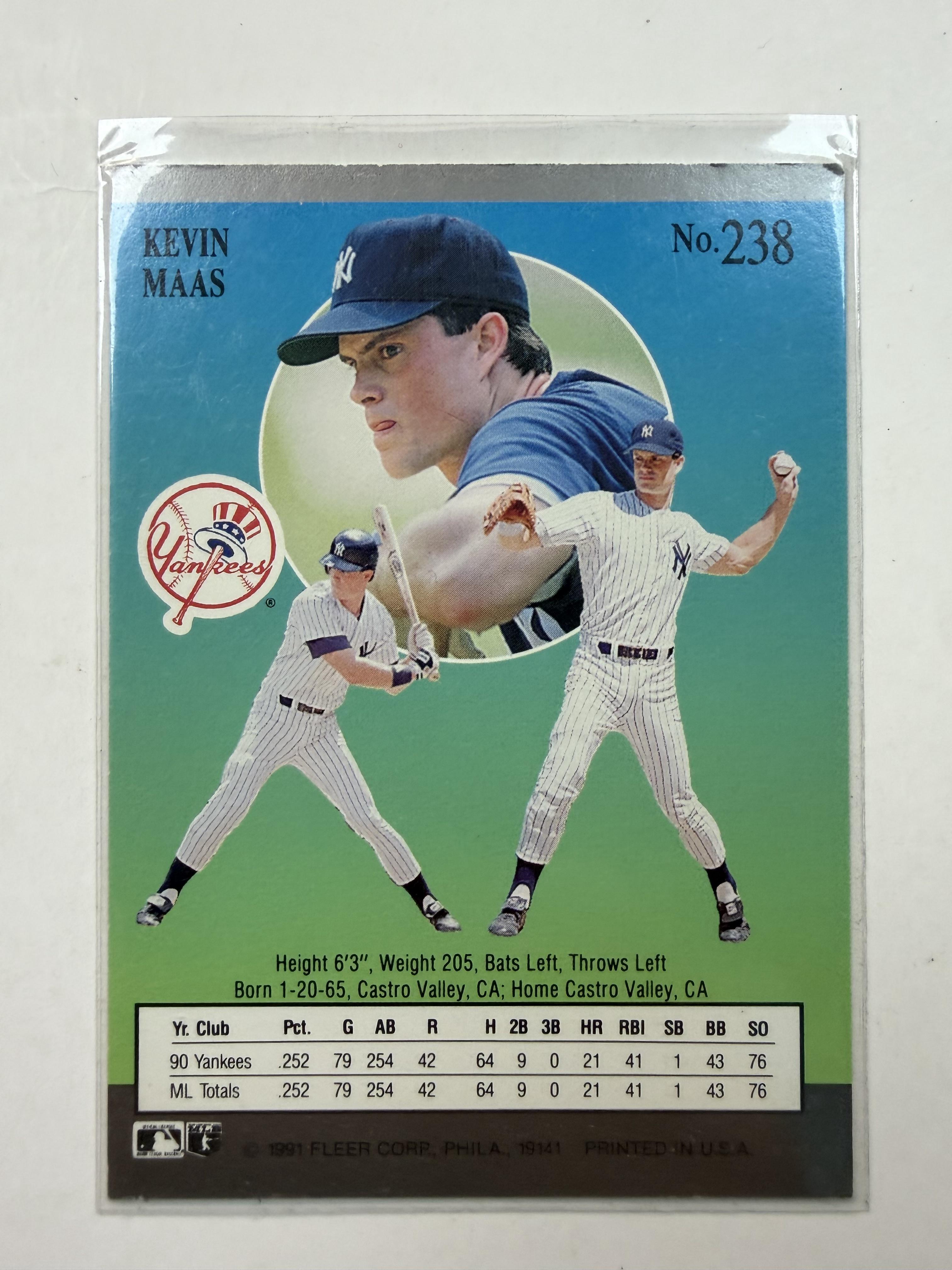 1991 Ultra #238 Kevin Maas New York Yankees