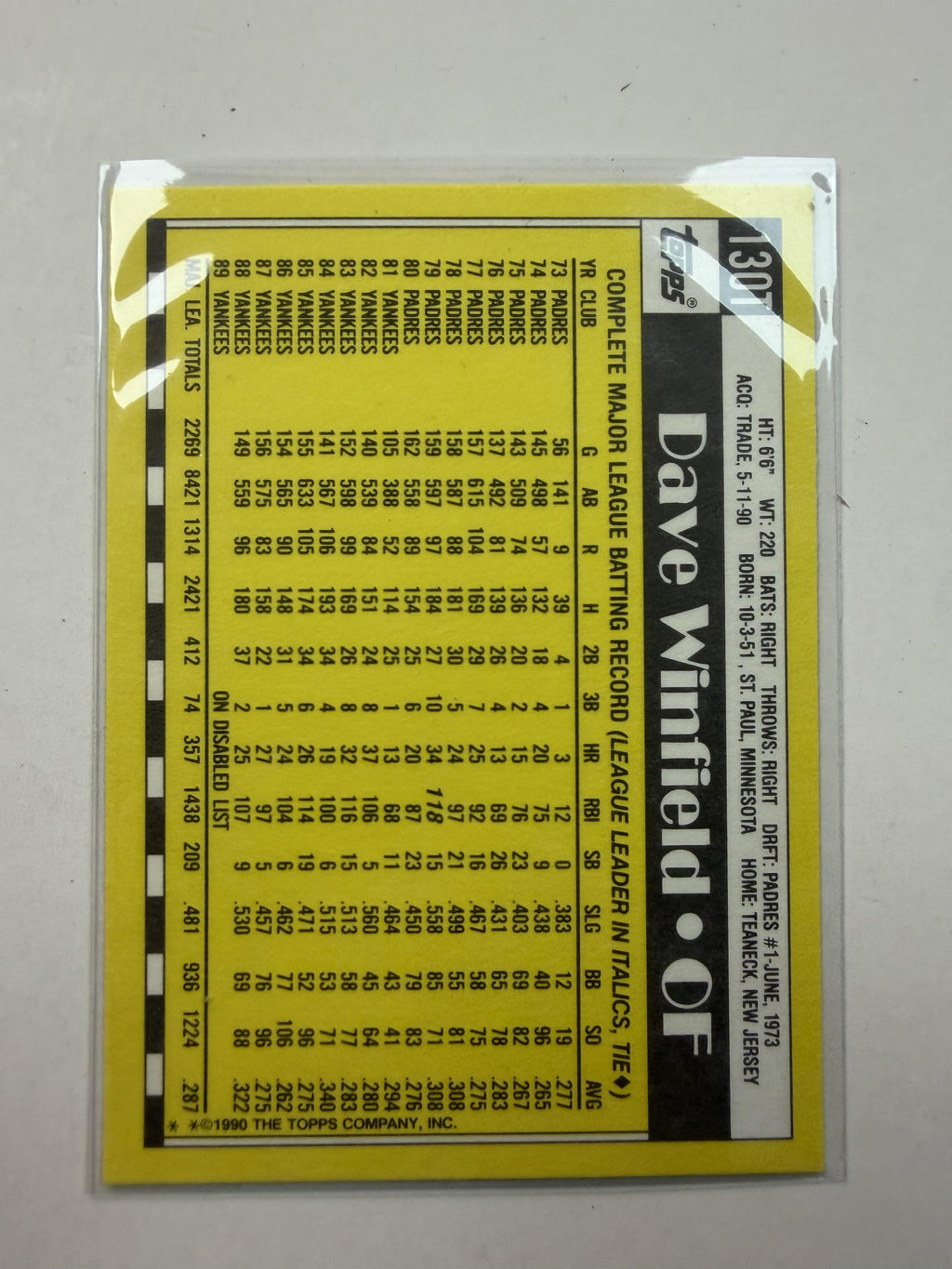 1990 Topps Traded #130T Dave Winfield Angels
