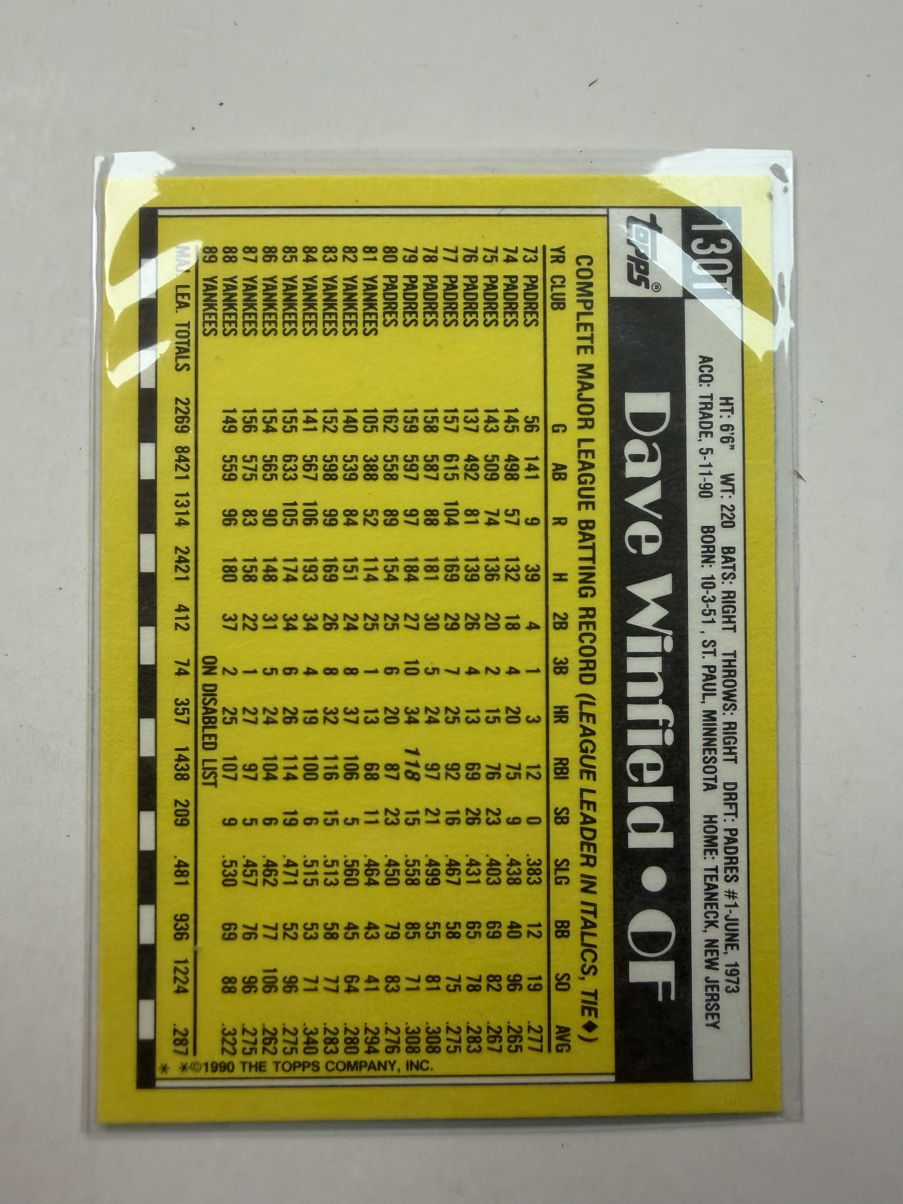 1990 Topps Traded #130T Dave Winfield Angels