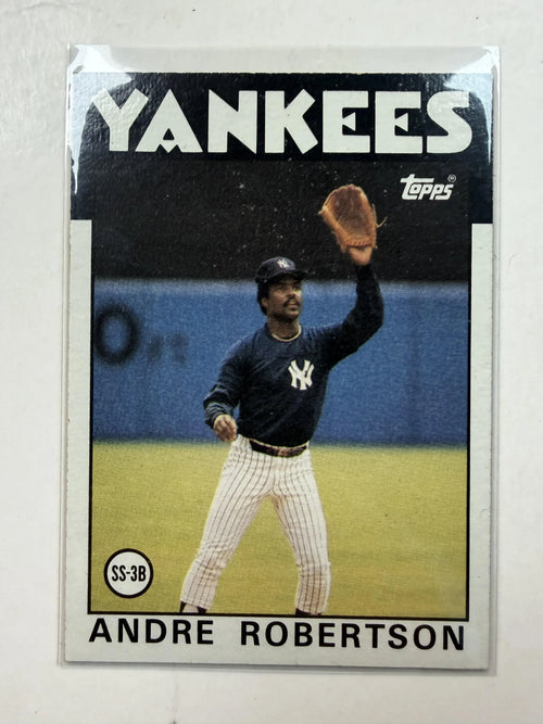 Front Side of Card 1986 Topps #738 Andre Robertson New York Yankees - Polish Kings Auto Detail & Customs
