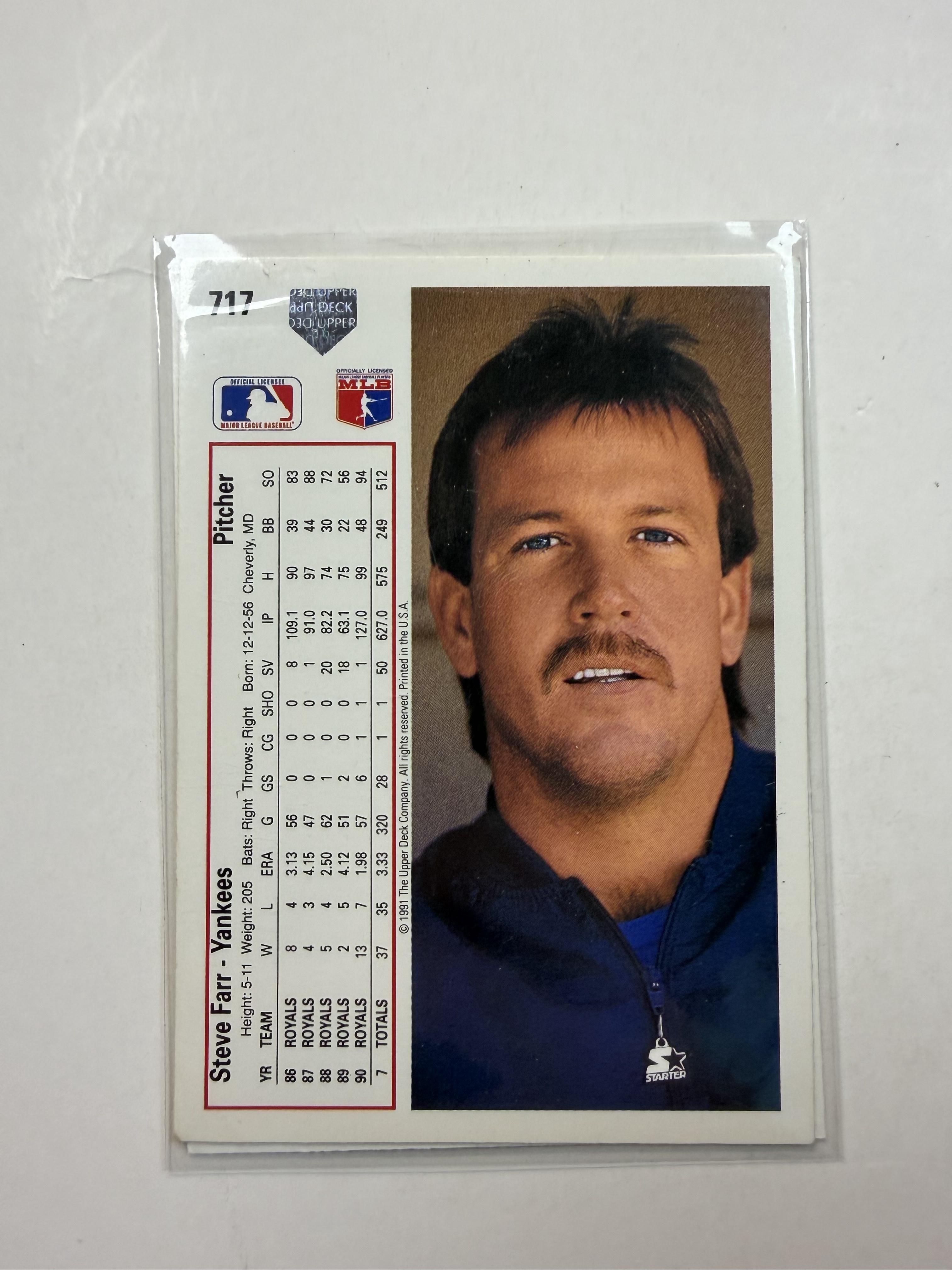 1991 Upper Deck #717 Steve Farr New York Yankees
