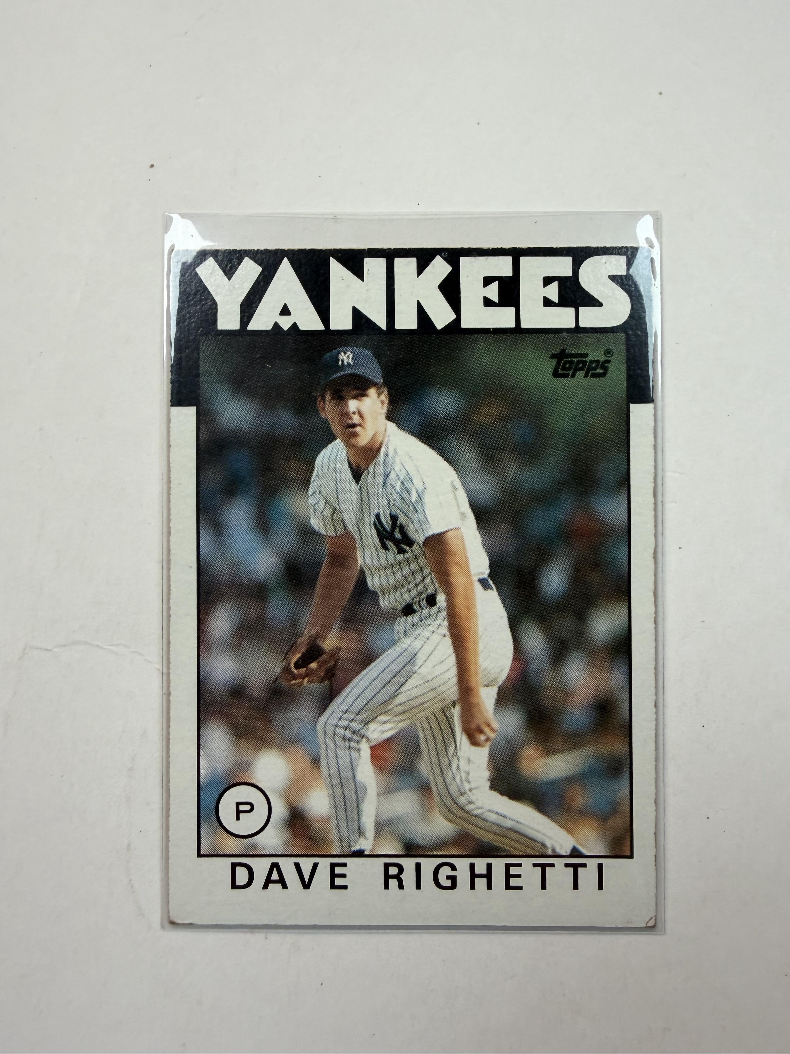 1986 Topps #560 Dave Righetti New York Yankees