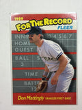 1989 Fleer #6 Don Mattingly For the Record New York Yankees