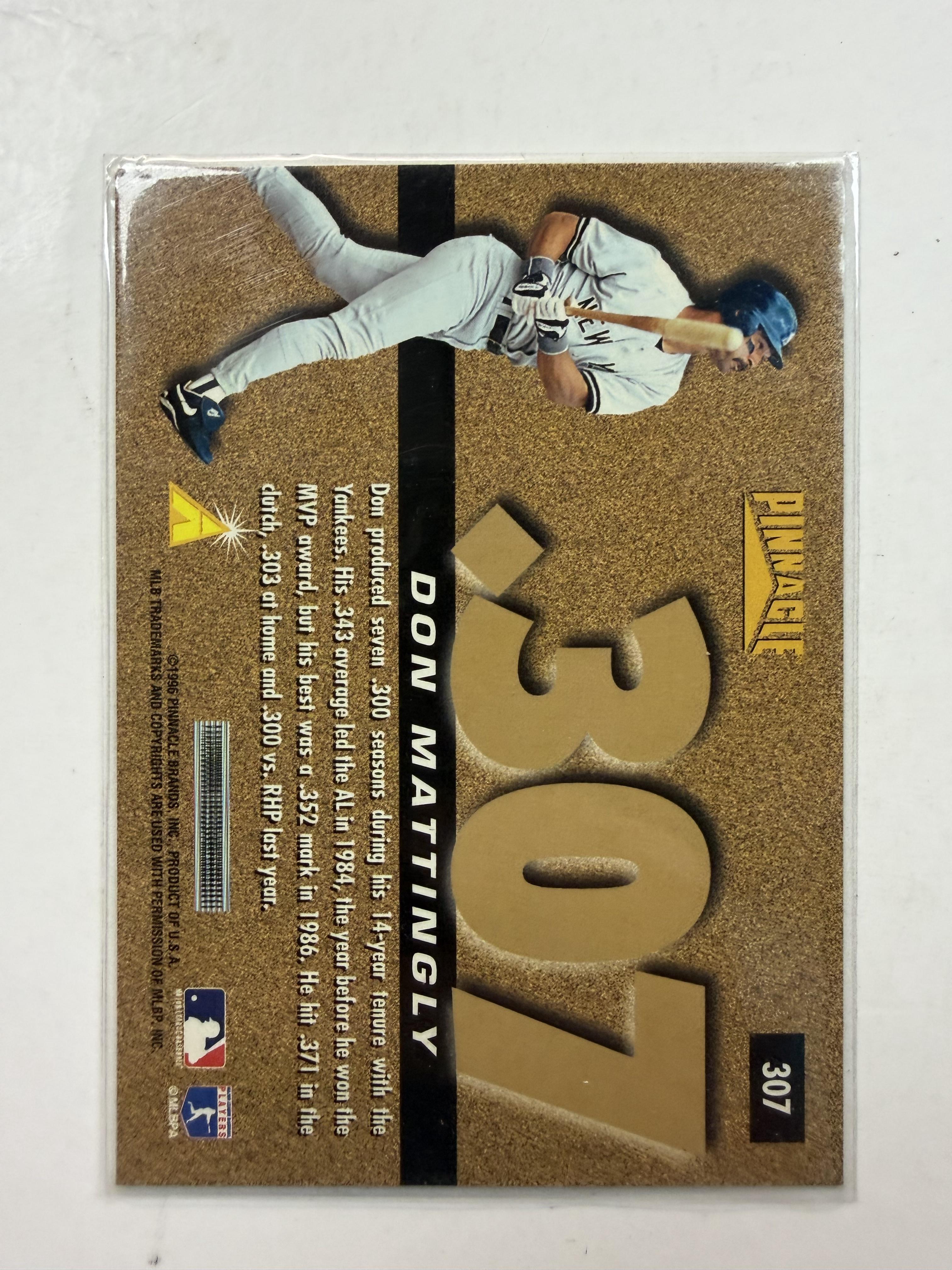 1996 Pinnacle #307 Don Mattingly New York Yankees