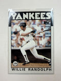 1986 Topps #455 Willie Randolph New York Yankees