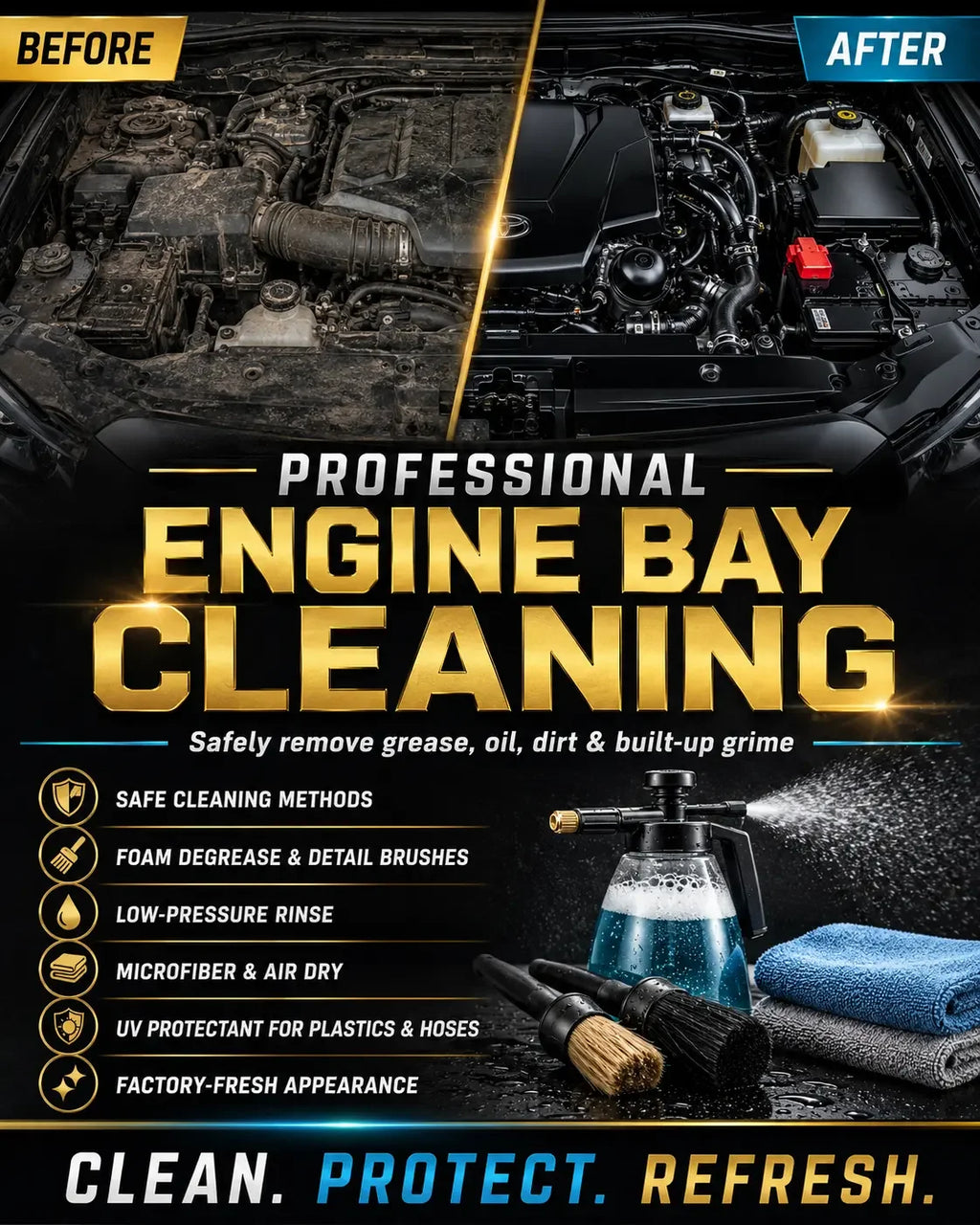 Professional Engine Bay Cleaning Service - Polish Kings Auto Detail & Customs