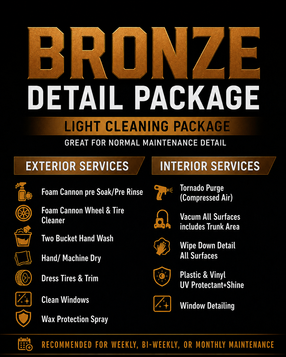 Bronze Light Auto Detailing Package - Polish Kings Auto Detail & Customs